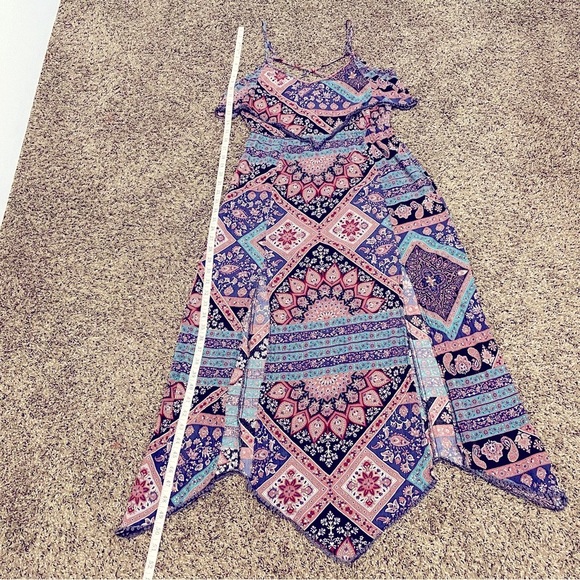 American Eagle Outfitters Multicolor Paisley Boho Maxi Dress Sz M - Picture 6 of 10